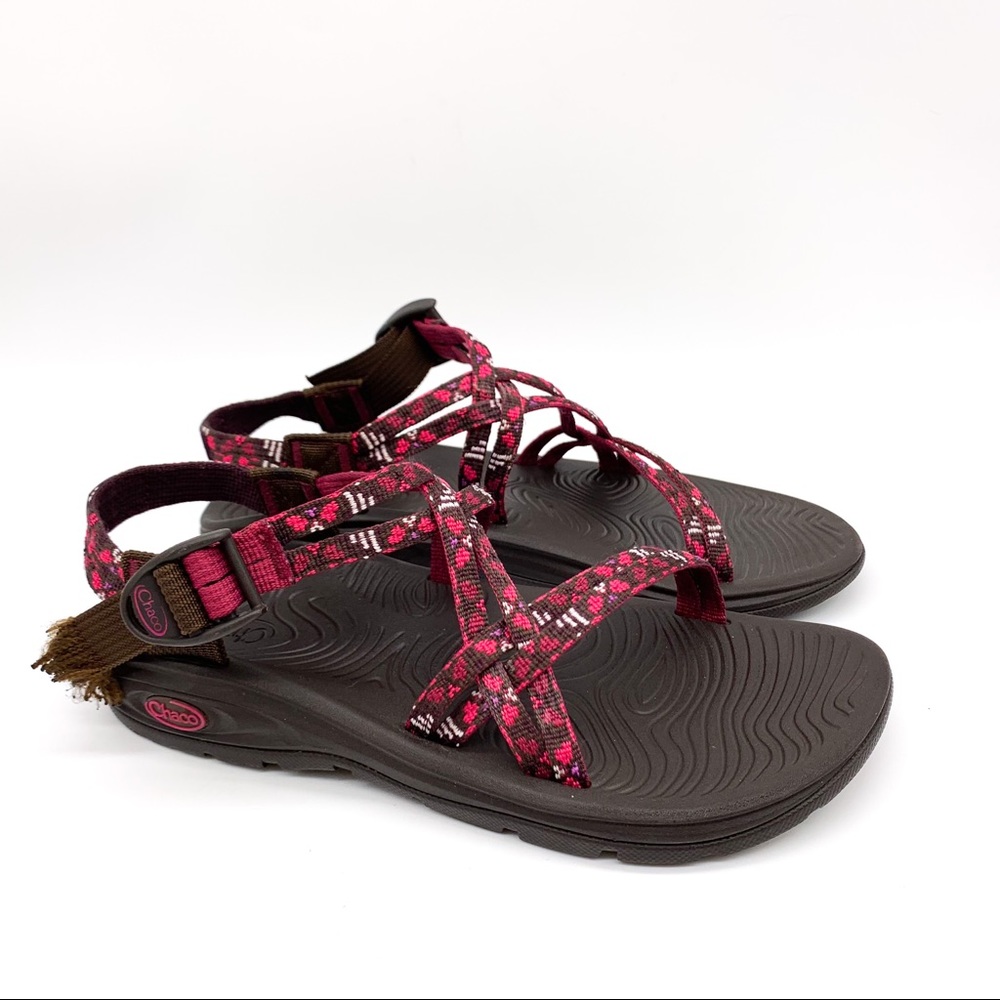 CHACO ZX/1 fuschia double strap sandals, women’s 8